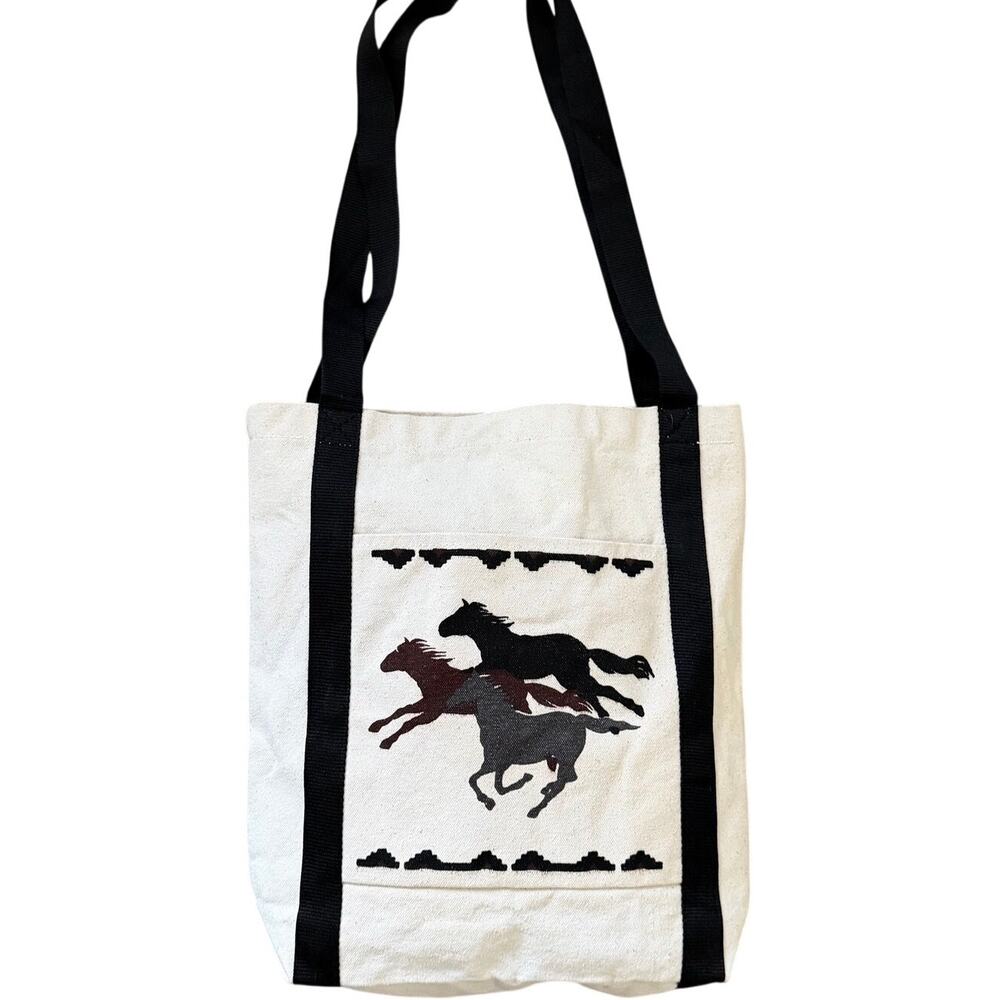 El Paso Saddleblanket Company Horse Canvas Tote Bag Western Equestrian Cowgirl